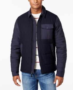 Tommy Hilfiger Men's Mixed-media Colorblocked Bomber Jacket