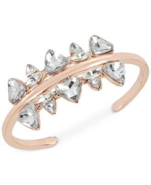 Inc International Concepts Rose Gold-tone Large Crystal Cuff Bracelet, Only At Macy's