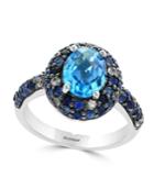 Effy Blue Topaz (2 Ct. T.w.) And Sapphire (1-1/2 Ct. T.w.) Ring In Sterling Silver