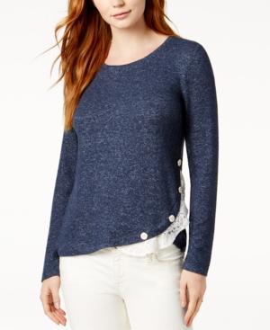Maison Jules Lace-trim & Button Top, Created For Macy's