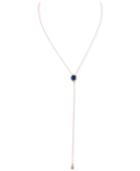 Rachel Rachel Roy Rose Gold-tone Pave & Blue Stone Lariat Necklace