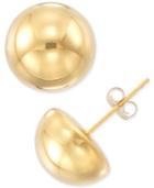 Signature Gold Half Sphere Stud Earrings In 14k Gold Or White Gold Over Resin, Created For Macy's