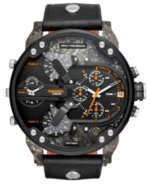 Diesel Men's Chronograph Mr. Daddy 2.0 Black Leather Strap Watch 57mm
