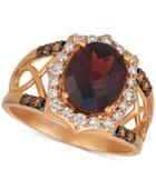 Le Vian Rhodolite Garnet (3-1/5 Ct. T.w.) & Diamond (1/2 Ct. T.w.) Ring In 14k Rose Gold