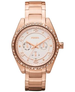 Fossil Women's Carissa Rose Gold-tone Stainless Steel Bracelet Watch 40mm