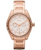 Fossil Women's Carissa Rose Gold-tone Stainless Steel Bracelet Watch 40mm