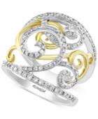 Duo By Effy Diamond Two-tone Swirl Ring (3/4 Ct. T.w.) In 14k Gold And White Gold