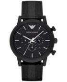 Emporio Armani Men's Chronograph Black Leather Backed Nylon Strap Watch 46mm Ar1948