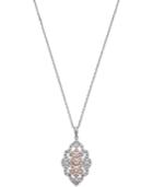 White Sapphire Antique Pendant Necklace In 14k Two-tone Gold (3/4 Ct. T.w.)