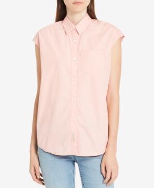Calvin Klein Jeans Cotton Cap-sleeve Shirt