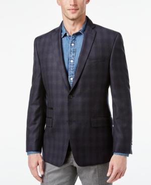 Marc New York Andrew Marc Men's Slim-fit Black Plaid Sport Coat