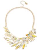 Betsey Johnson Gold-tone Multi-stone Cockatoo Statement Necklace. 16-1/2 + 3 Extender