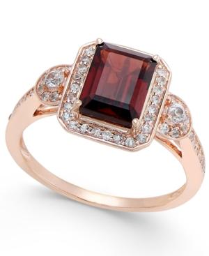 Garnet (1-3/4 Ct. T.w.) And White Sapphire (1/4 Ct. T.w.) Ring In 14k Rose Gold
