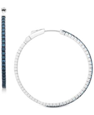 Blue Topaz Hoop Earrings (1-5/8 Ct. T.w.) In Sterling Silver