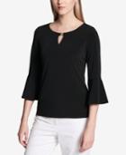Calvin Klein Embellished 3/4-sleeve Top