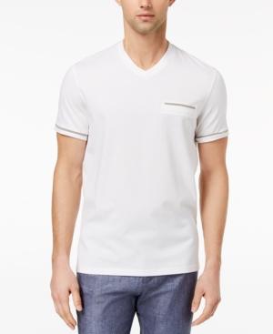 Ryan Seacrest Distinction Men's Slim-fit Stripe V-neck Pocket T-shirt, Created For Macy's