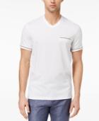 Ryan Seacrest Distinction Men's Slim-fit Stripe V-neck Pocket T-shirt, Created For Macy's