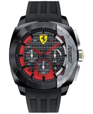 Scuderia Ferrari Men's Chronograph Aerodinamico Black Silicone Strap Watch 46mm 830205