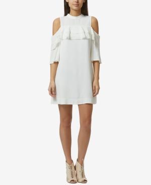 Avec Les Filles Cold-shoulder Ruffle Dress