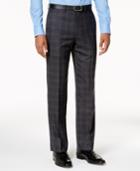 Ryan Seacrest Distinction Slim-fit Gray & Blue Plaid Pants, Created For Macy's