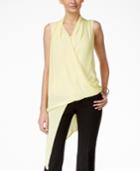 Alfani Draped Surplice Asymmetrical Top, Only At Macy's