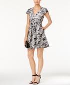 Vince Camuto Printed Jacquard Fit & Flare Dress