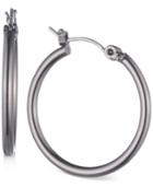 Nine West Hematite-tone Hoop Earrings