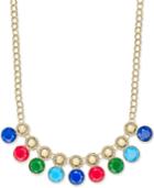 Charter Club Gold-tone Pave And Colored Stone Necklace, Only At Macy's