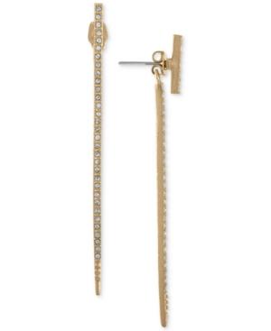 Rachel Rachel Roy Gold-tone Pave Stick Linear Drop Earrings