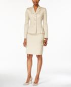 Kasper Three-button Jacquard Skirt Suit