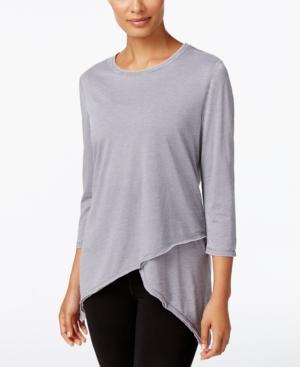 Calvin Klein Performance Asymmetrical-hem Heathered Top