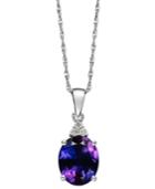 14k White Gold Necklace, Amethyst (2-1/5 Ct. T.w.) And Diamond Accent Pendant