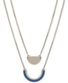 Dkny Gold-tone & Colored Plastic Double-row Pendant Necklace, Created For Macy's