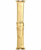 I.n.c. Women's Metallic Gold-tone Faux Leather Apple Watch Strap, Created For Macy's