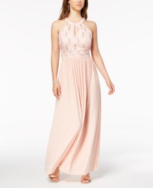Nightway Lace Keyhole Gown