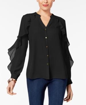 Thalia Sodi Ruffled V-neck Blouse, Created For Macy's