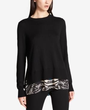 Dkny Layered-look Split-back Sweater