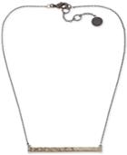 French Connection Silver-tone Faux Leather Wrap Bar Necklace