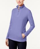 Karen Scott Petite Quarter-zip Top, Only At Macy's