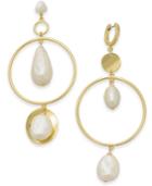 Kate Spade New York Gold-tone Imitation Pearl Mismatch Chandelier Earrings