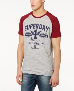 Superdry Men's Full Weight Logo-print Raglan-sleeve T-shirt