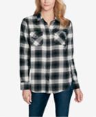 Jessica Simpson Juniors' Petunia Plaid Button-front Shirt