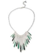 Robert Lee Morris Soho Silver-tone Stone Sun Ray Statement Necklace