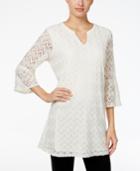 Style & Co. Split-neck Lace Tunic, Only At Macy's