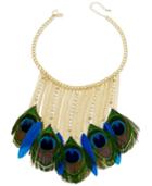 Thalia Sodi Gold-tone Peacock Feather Statement Necklace, Only At Macy's