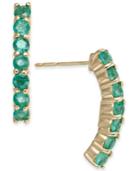 Emerald Curved Drop Earrings (1-1/8 Ct. T.w.) In 14k Gold