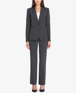 Tahari Asl One-button Buckle Pantsuit