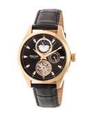 Heritor Automatic Sebastian Gold & Black Leather Watches 40mm