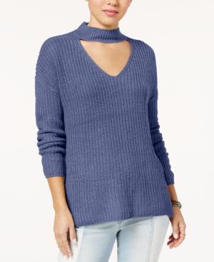 Ultra Flirt Juniors' Choker-neck Sweater