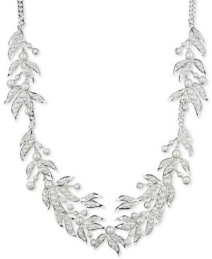 Givenchy Silver-tone Imitation Pearl Ornate Collar Necklace